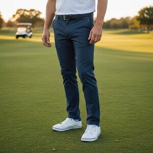 Crocs Hover Lace-Up Sneakers Men's White Blue Leather Spiked Golf Shoes M10 VG